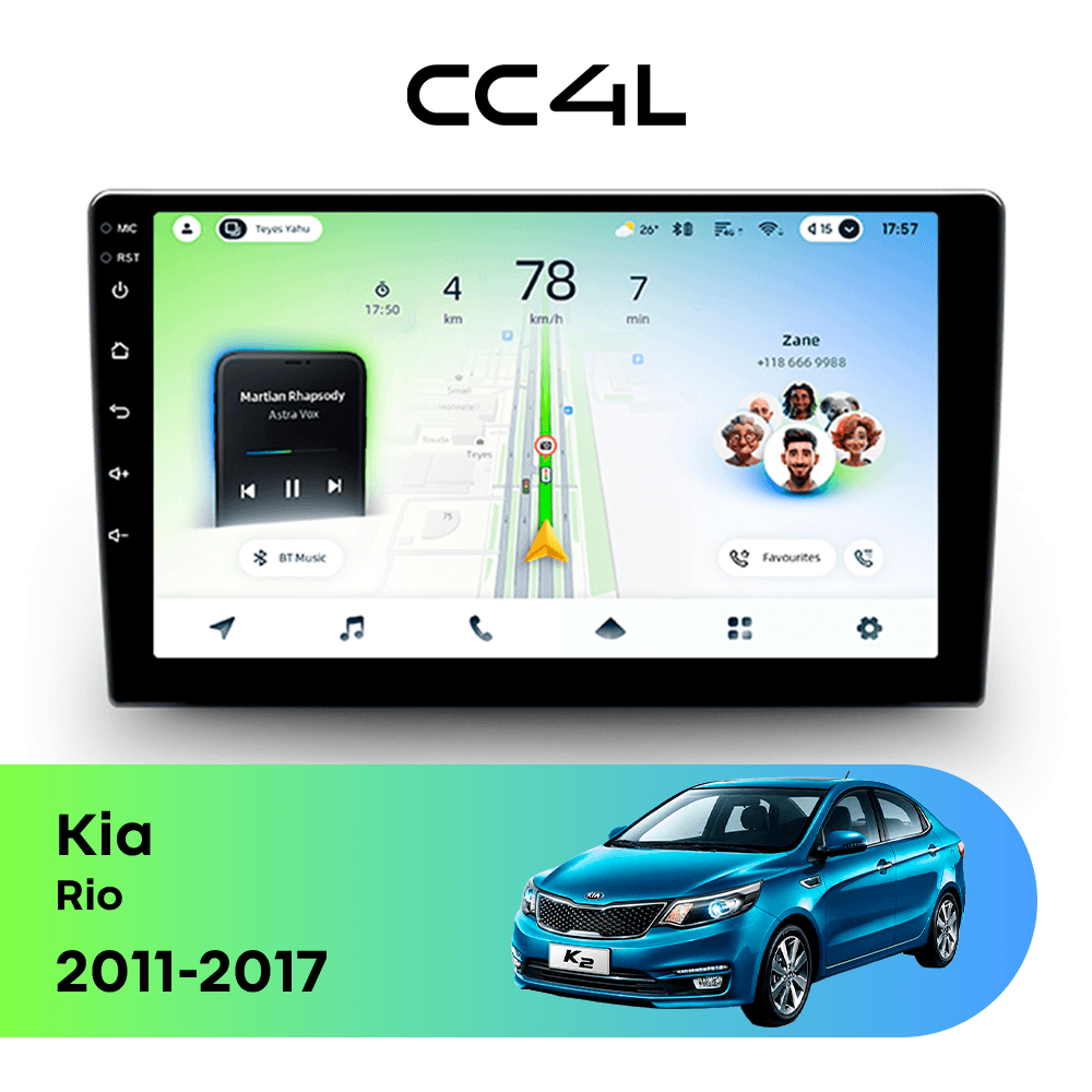 Магнитола TEYES CC4L 6/64 9" для Kia Rio 2020-2023