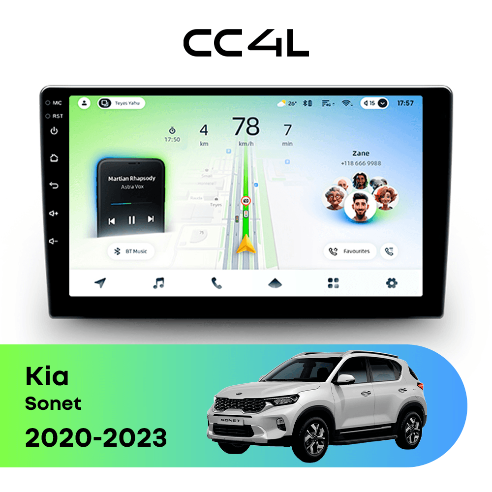 Магнитола TEYES CC4L 6/64 9" для Kia Sonet 2020-2023