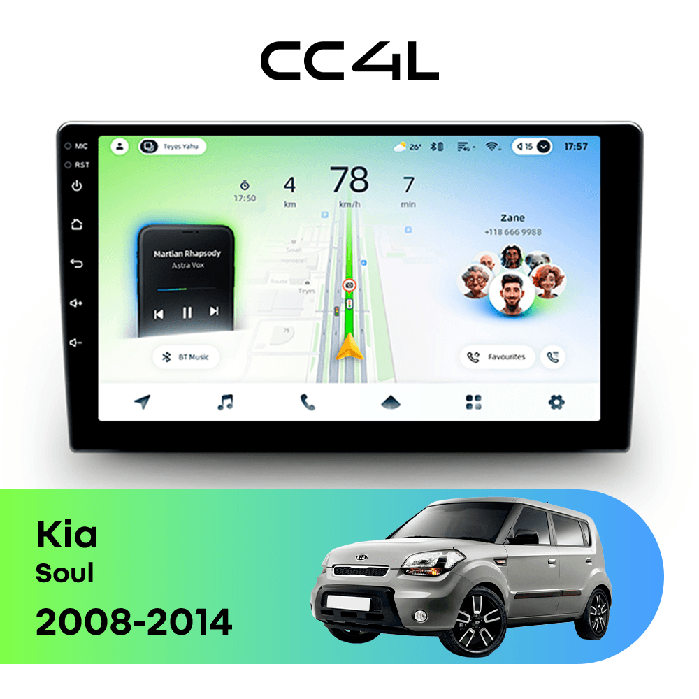 Магнитола TEYES CC4L 6/64 9" для Kia Soul 2008-2014