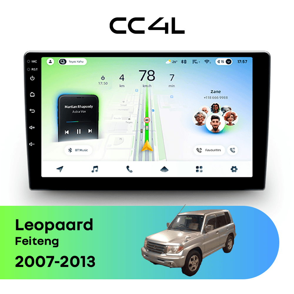 Магнитола TEYES CC4L 6/64 9" для Leopaard Feiteng 2007-2013