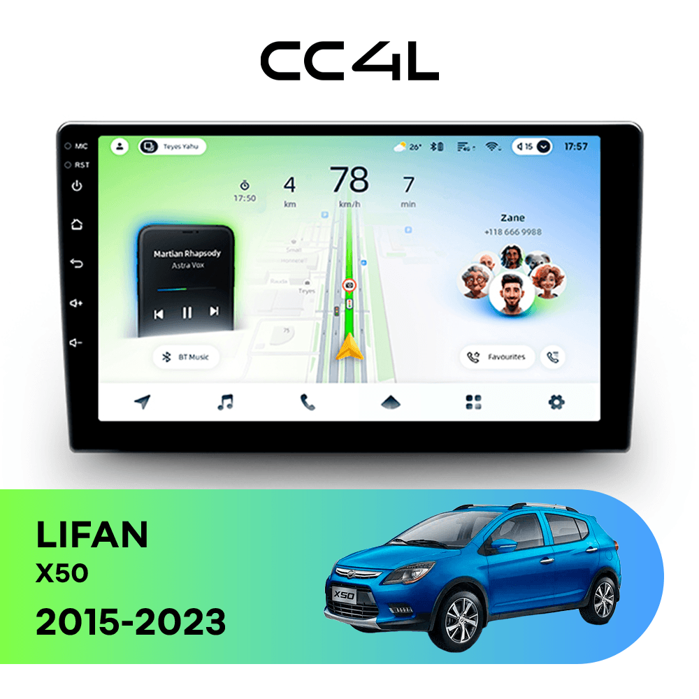 Магнитола TEYES CC4L 6/64 9" для LIFAN X50 2015-2023
