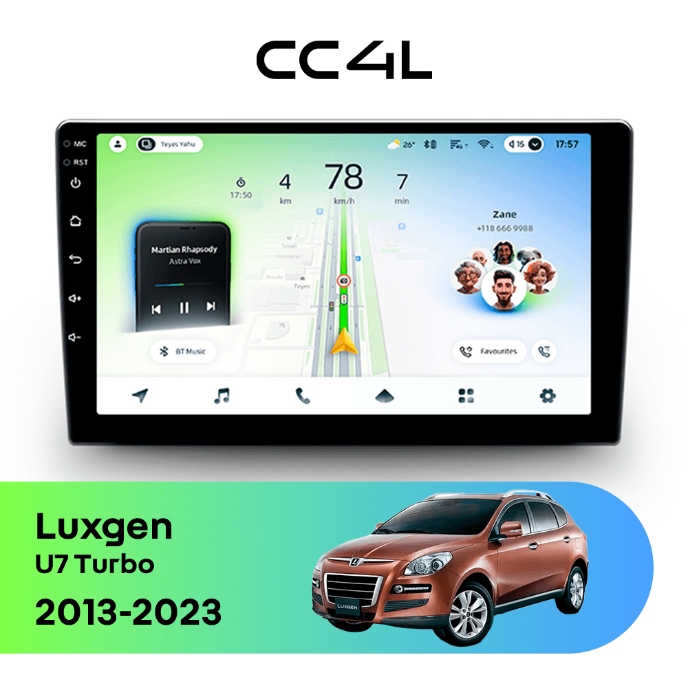 Магнитола TEYES CC4L 6/64 9" для Luxgen U7 Turbo 2013-2023