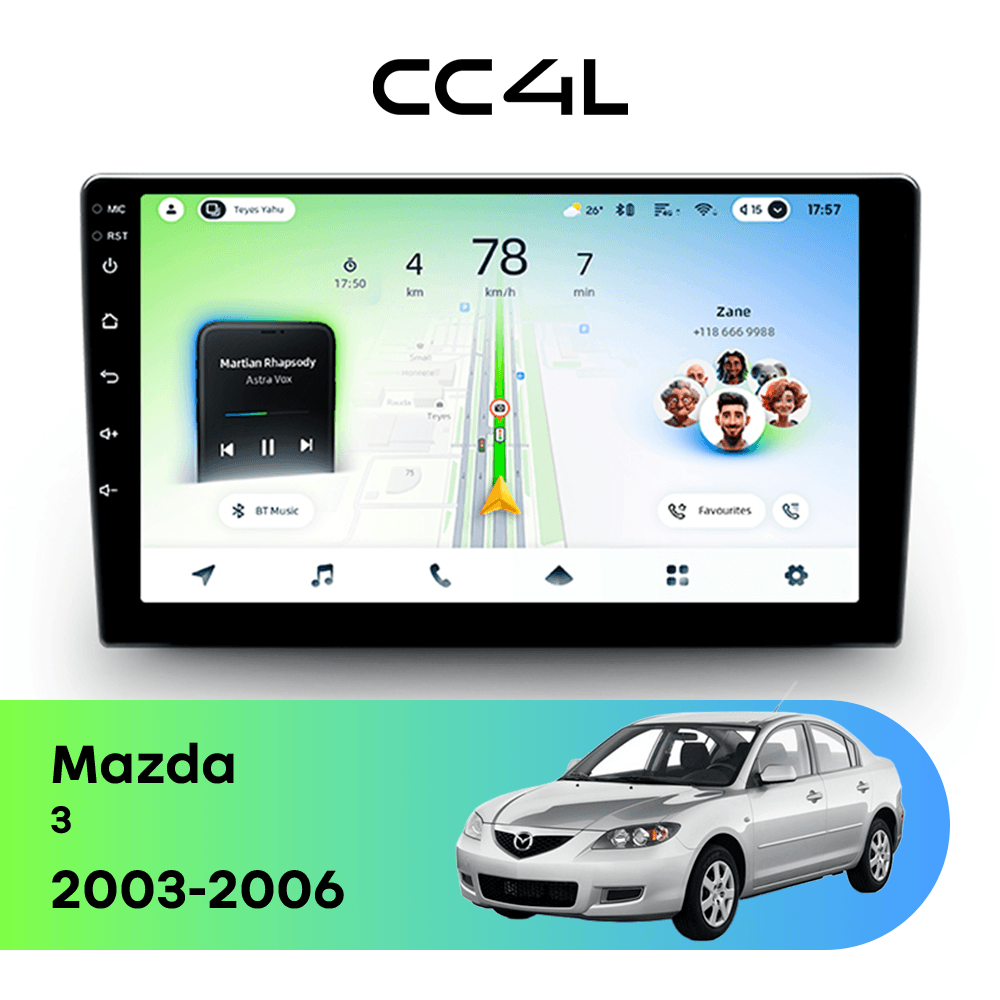 Магнитола TEYES CC4L 6/64 9" для Mazda 3 2008-2011