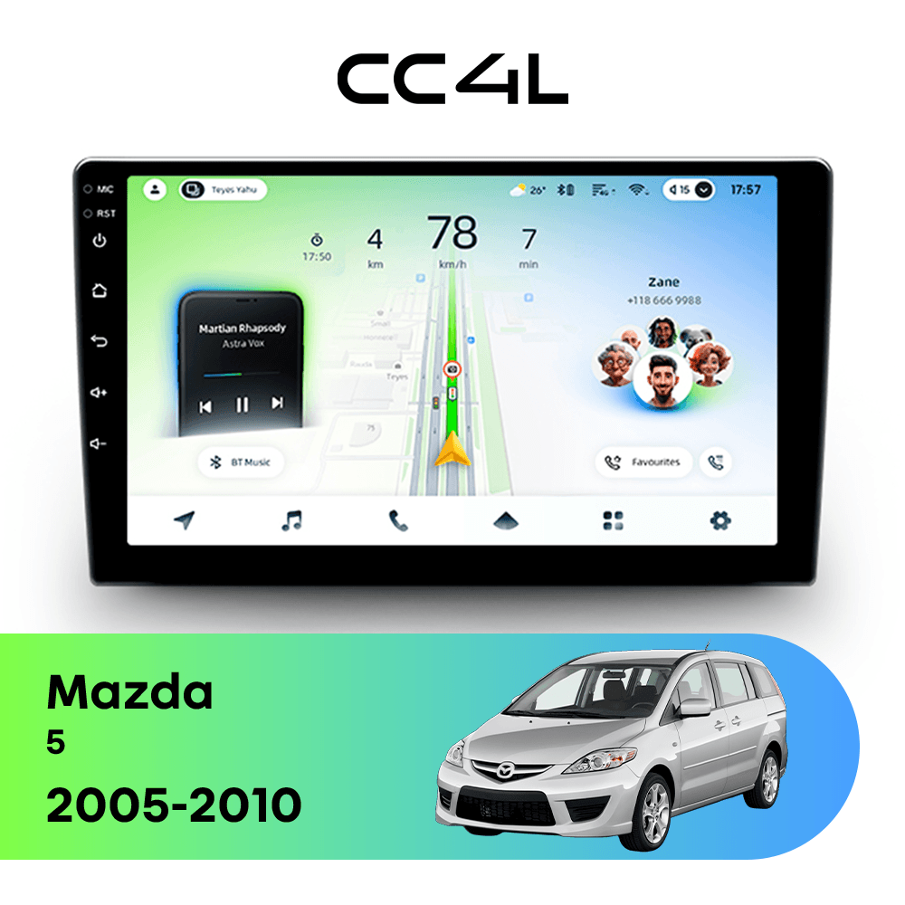 Магнитола TEYES CC4L 6/64 9" для Mazda 5 2005-2010