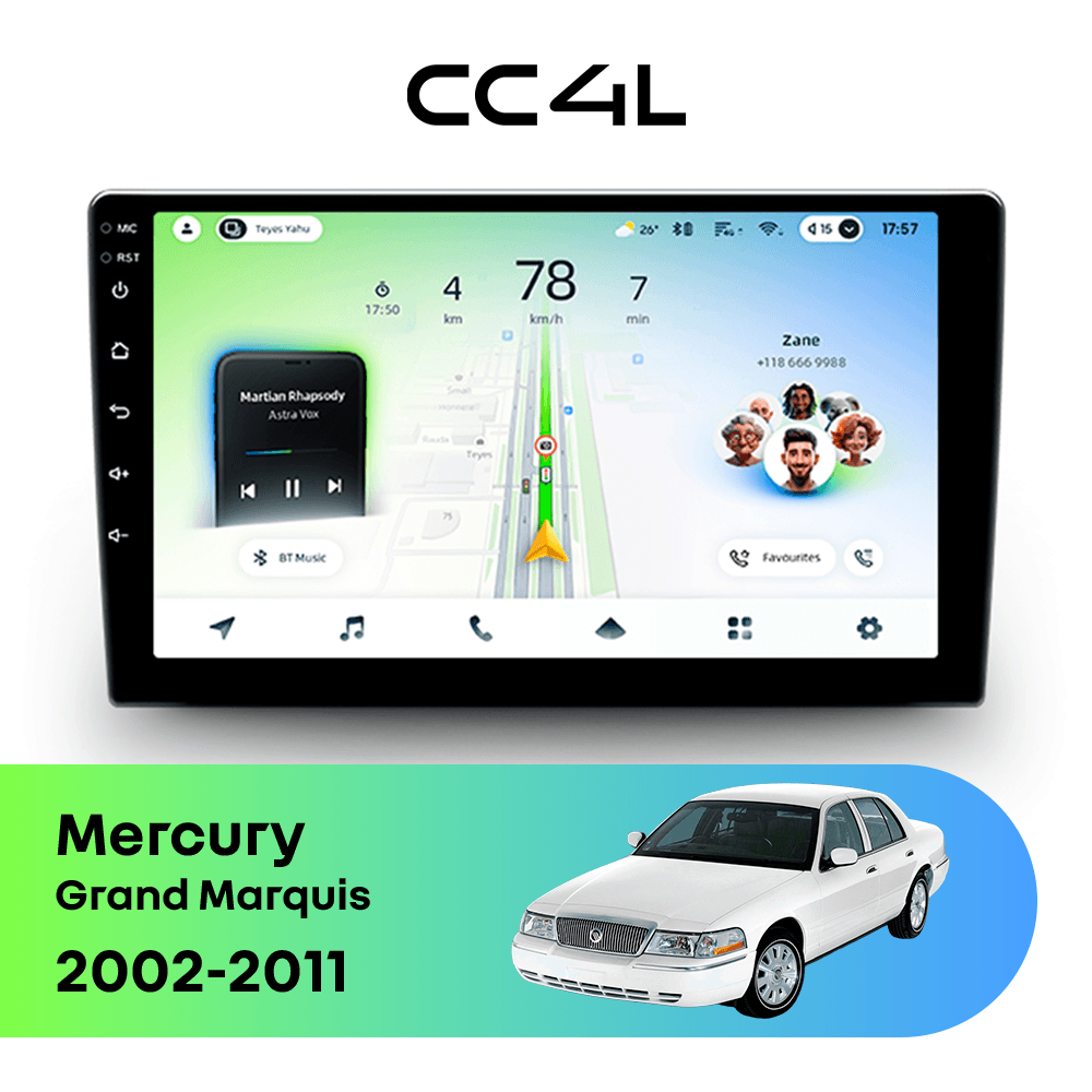 Магнитола TEYES CC4L 6/64 9" для Mercury Grand Marquis 2002-2011