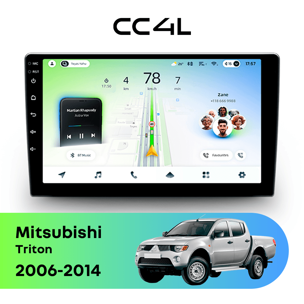 Магнитола TEYES CC4L 6/64 9" для Mitsubishi Pajero Sport 2008-2016