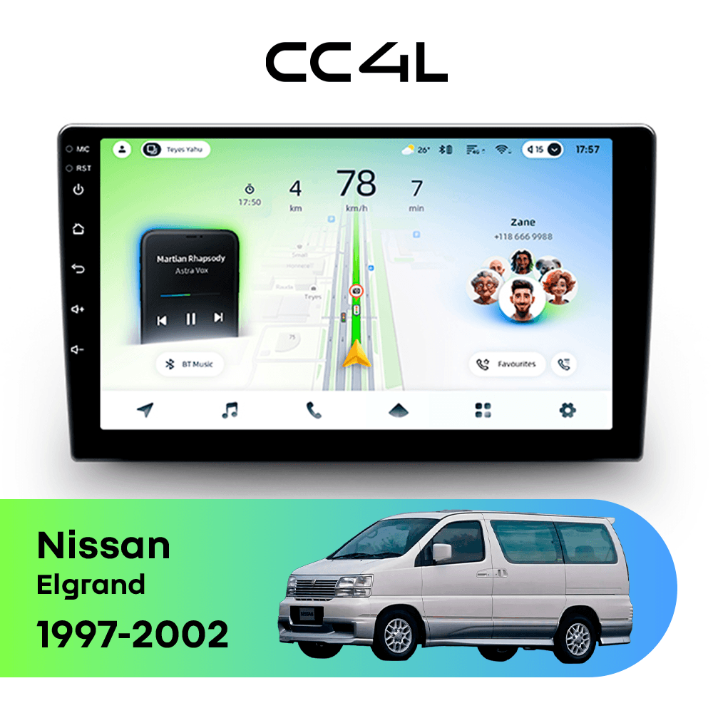 Магнитола TEYES CC4L 6/64 9" для Nissan Elgrand 1997-2002