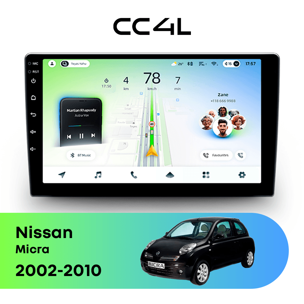 Магнитола TEYES CC4L 6/64 9" для Nissan Micra 2010-2013