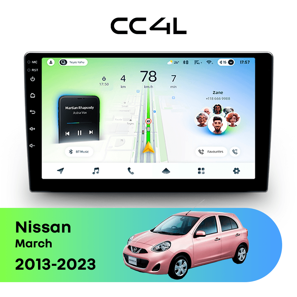 Магнитола TEYES CC4L 6/64 9" для Nissan Micra 2013-2017