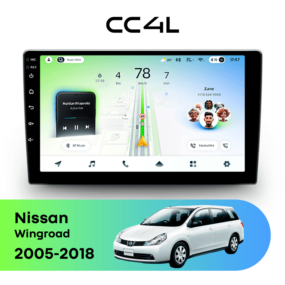 Магнитола TEYES CC4L 6/64 9" для Nissan Wingroad 2005-2018
