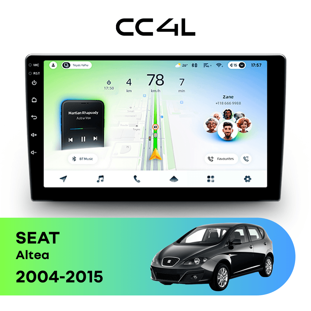 Магнитола TEYES CC4L 6/64 9" для SEAT Altea 2004-2015