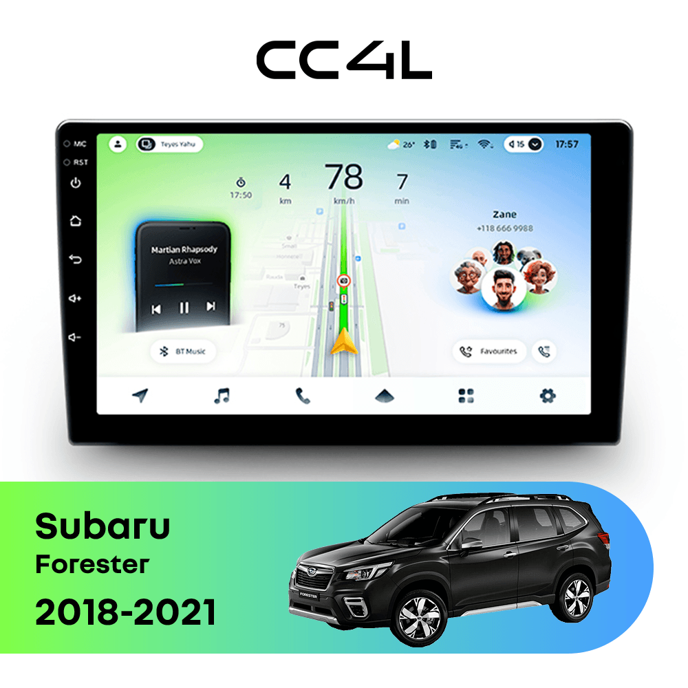 Магнитола TEYES CC4L 6/64 9" для Subaru Forester 2018-2021
