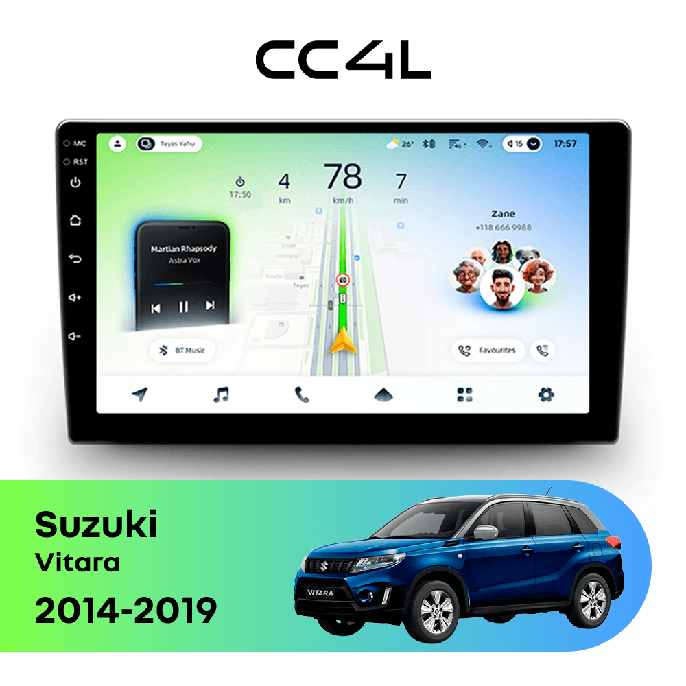 Магнитола TEYES CC4L 6/64 9" для Suzuki Vitara 2014-2019