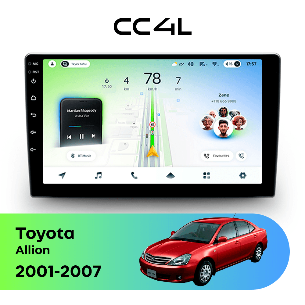 Магнитола TEYES CC4L 6/64 9" для Toyota Allion 2007-2021