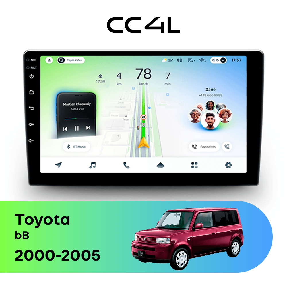 Магнитола TEYES CC4L 6/64 9" для Toyota bB 2000-2005