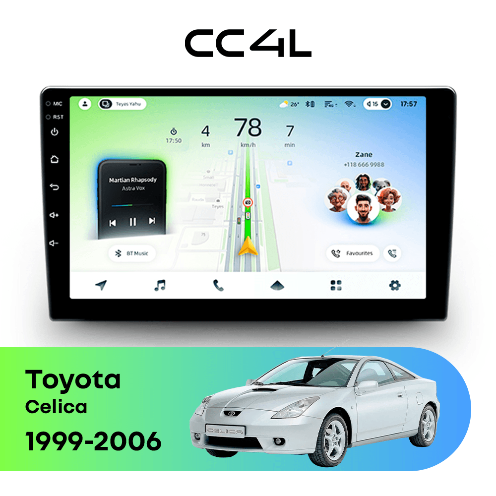 Магнитола TEYES CC4L 6/64 9" для Toyota Celica 1999-2006