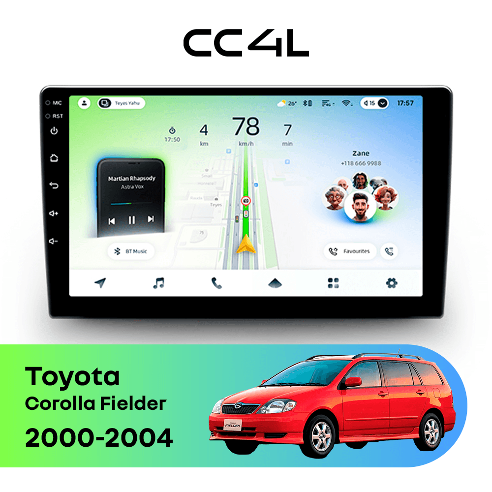 Магнитола TEYES CC4L 6/64 9" для Toyota Corolla Fielder 2000-2004