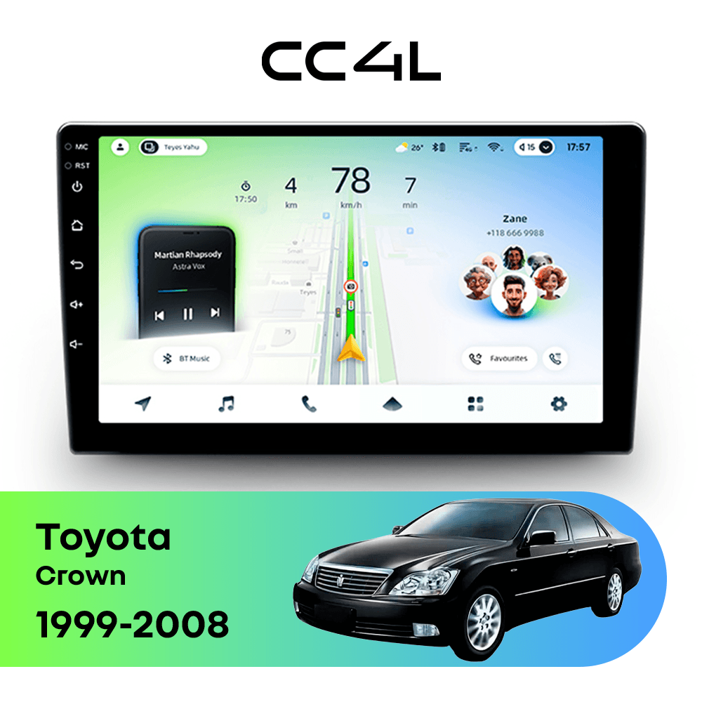 Магнитола TEYES CC4L 6/64 9" для Toyota Crown 2012-2015