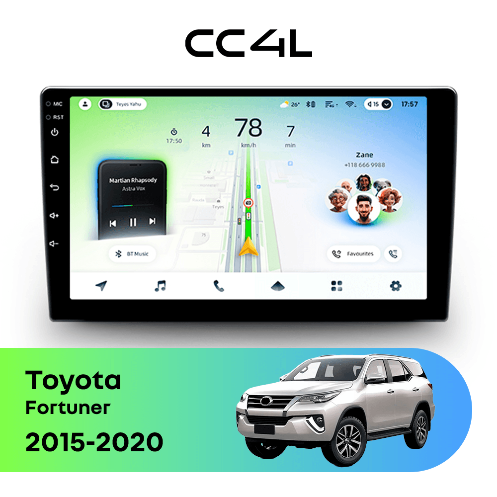 Магнитола TEYES CC4L 6/64 9" для Toyota Fortuner 2015-2020