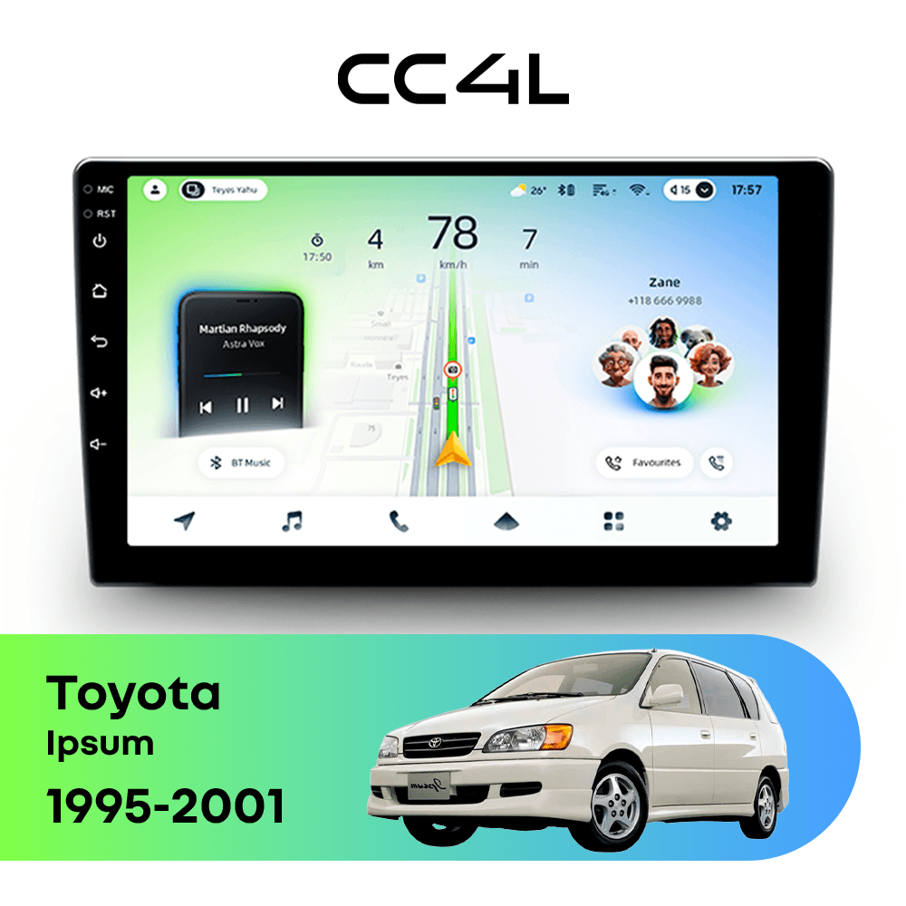 Магнитола TEYES CC4L 6/64 9" для Toyota Ipsum 2001-2009
