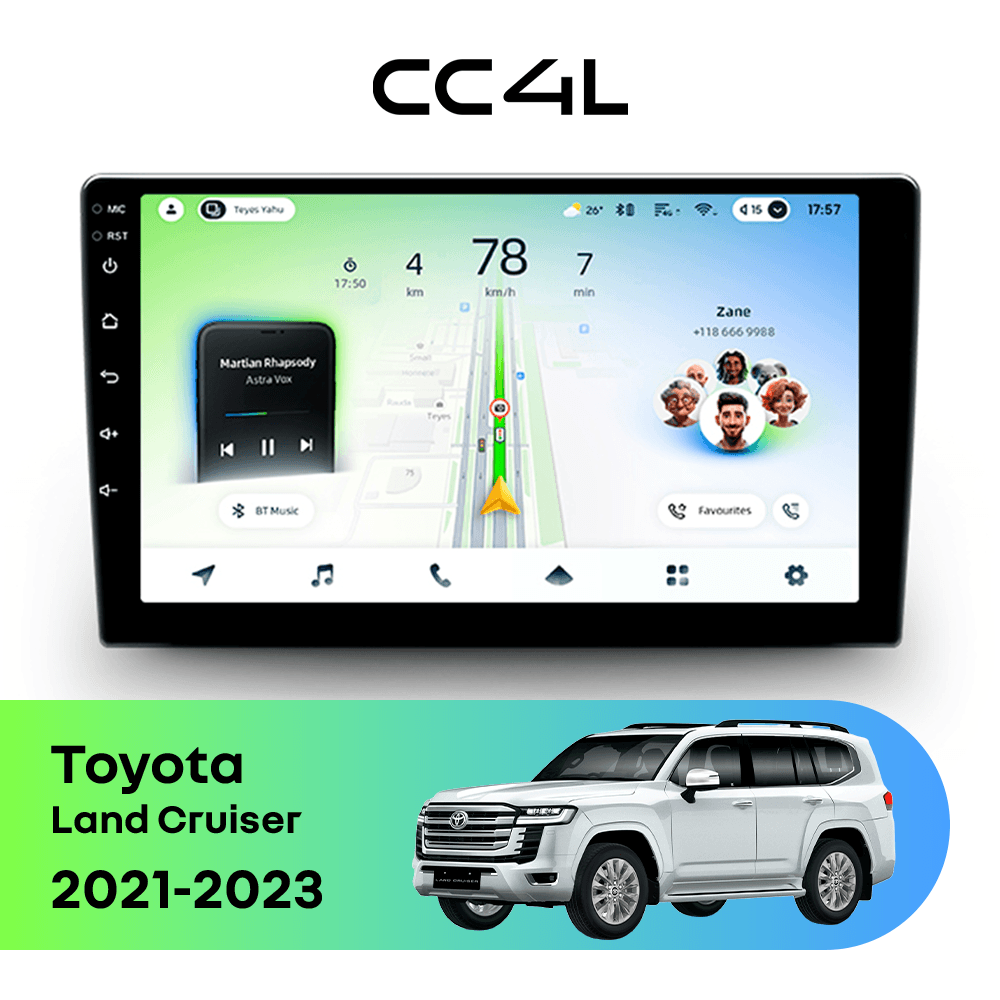 Магнитола TEYES CC4L 6/64 9" для Toyota Land Cruiser 2023-2024
