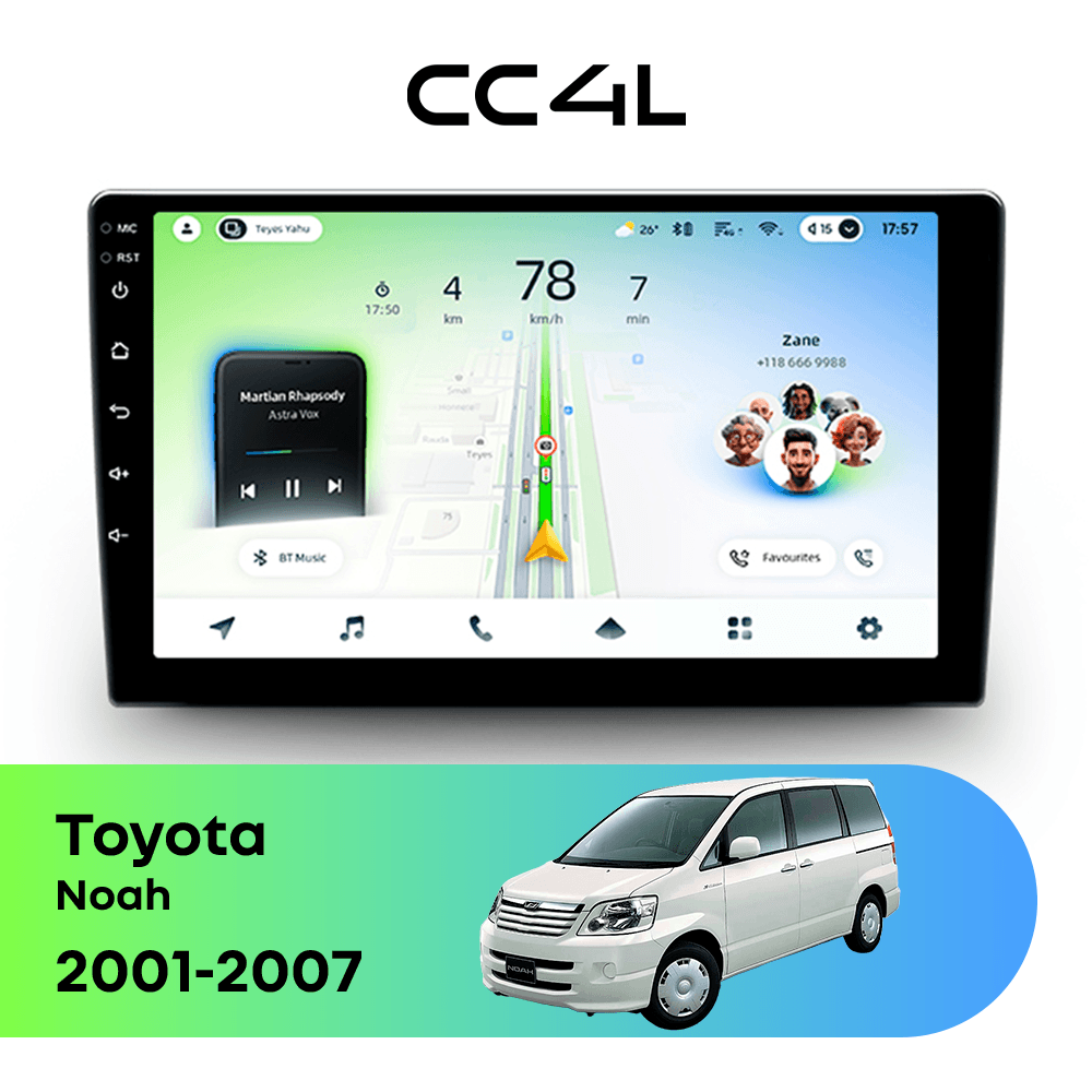 Магнитола TEYES CC4L 6/64 9" для Toyota Noah 2001-2007