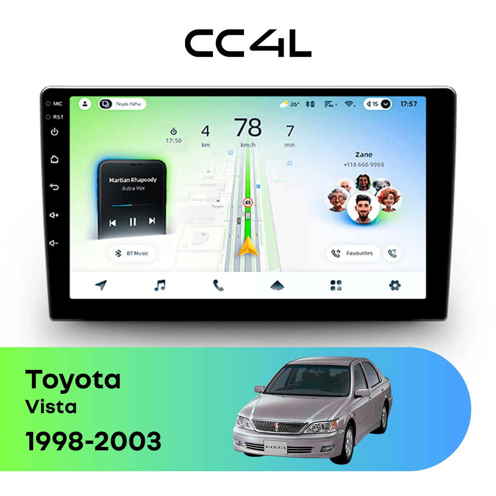 Магнитола TEYES CC4L 6/64 9" для Toyota Vista 1998-2003