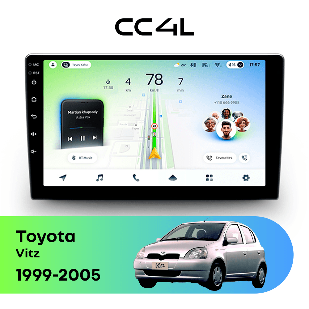 Магнитола TEYES CC4L 6/64 9" для Toyota Vitz 2014-2020