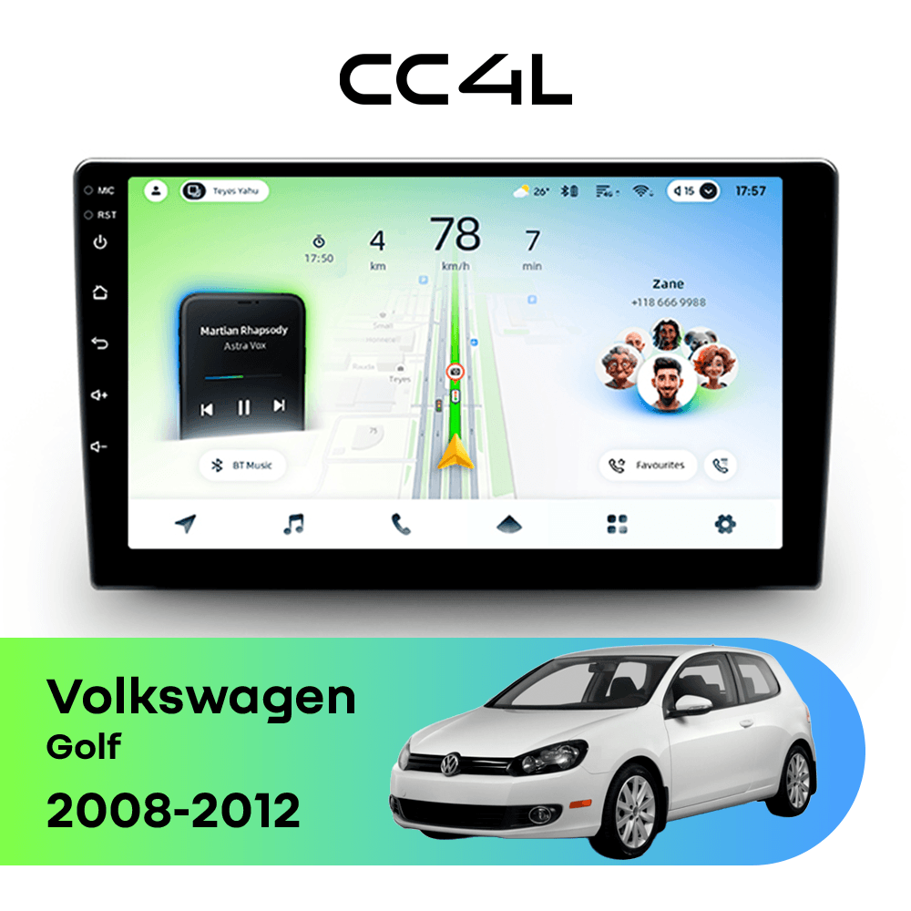 Магнитола TEYES CC4L 6/64 9" для Volkswagen Golf 2008-2012