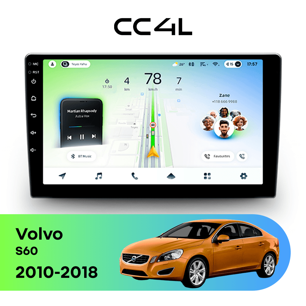 Магнитола TEYES CC4L 6/64 9" для Volvo S60 2000-2004
