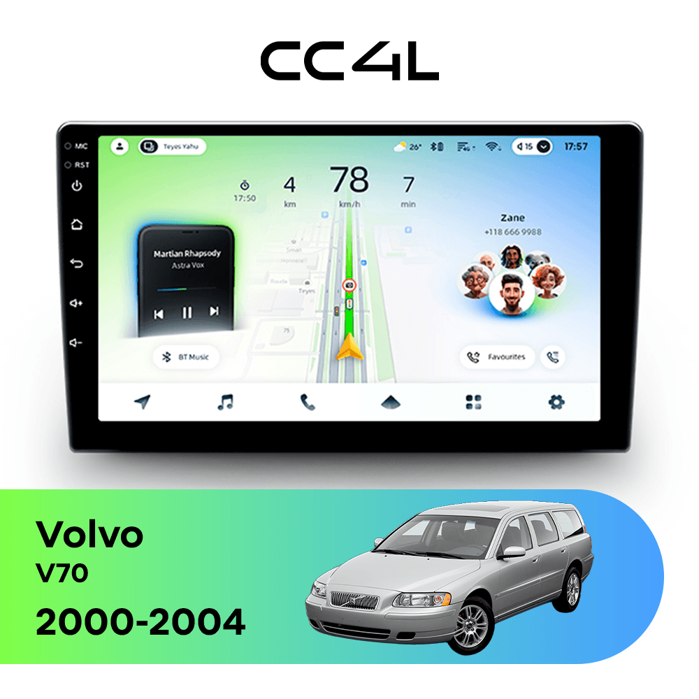Магнитола TEYES CC4L 6/64 9" для Volvo V70 2000-2004