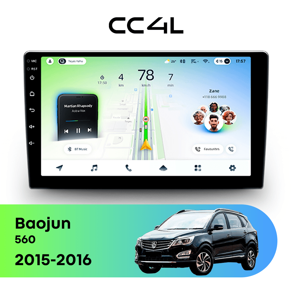 Магнитола TEYES CC4L 6/64 10.2" для Baojun 560 2015-2016