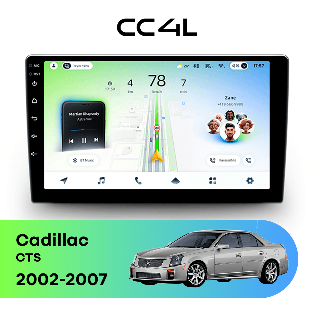 Магнитола TEYES CC4L 6/64 10.2" для Cadillac CTS 2002-2007