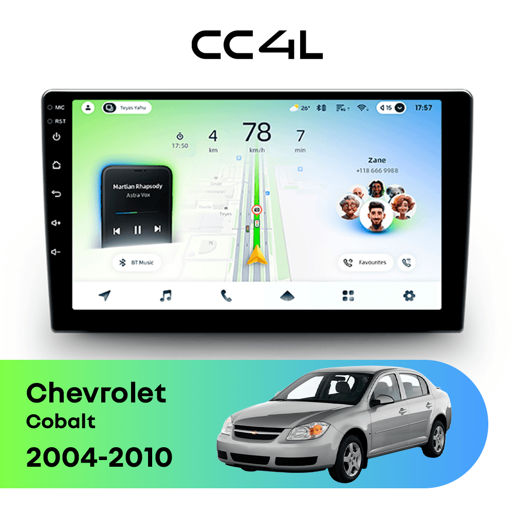 Магнитола TEYES CC4L 6/64 10.2" для Chevrolet Cobalt 2004-2010