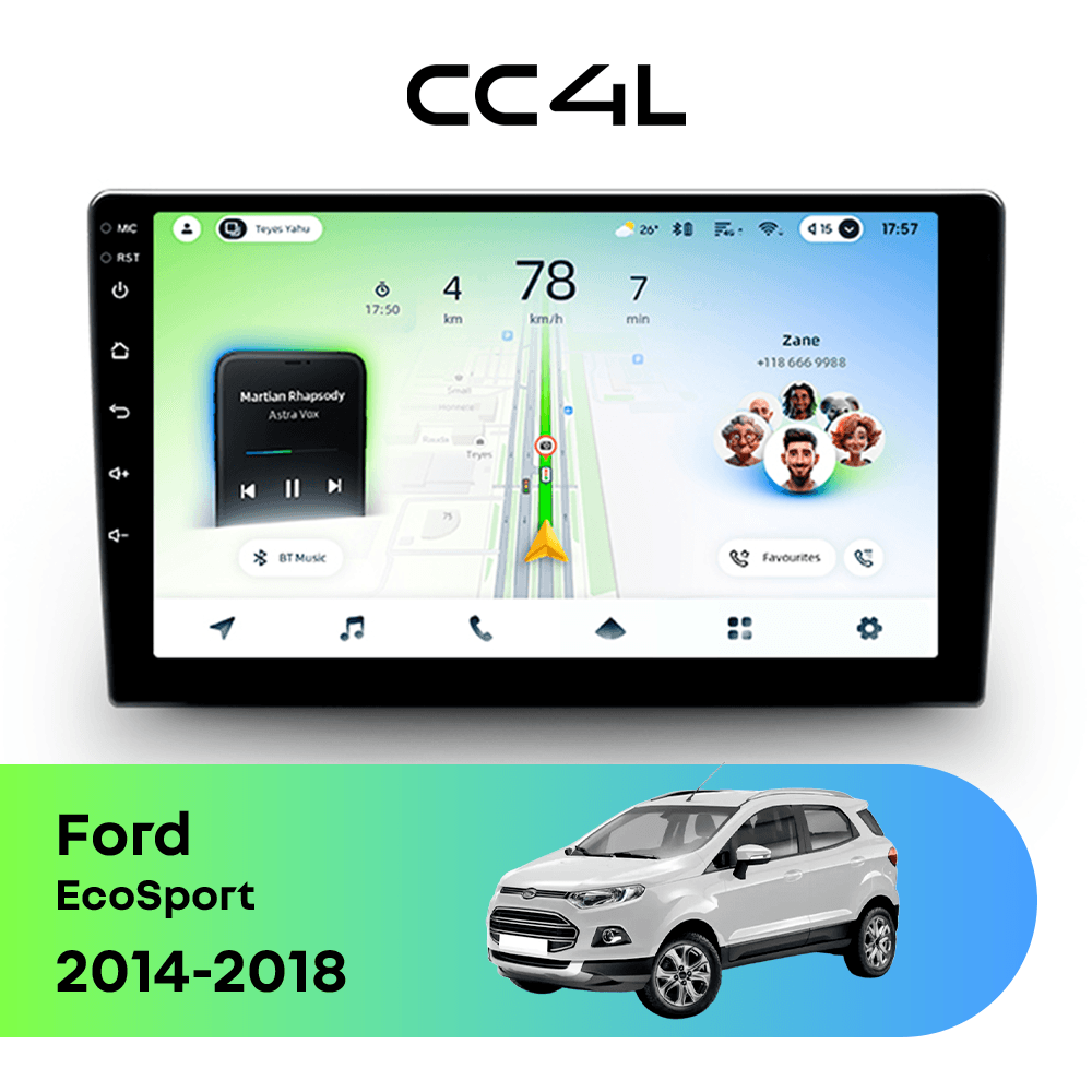 Магнитола TEYES CC4L 6/64 10.2" для Ford EcoSport 2014-2018