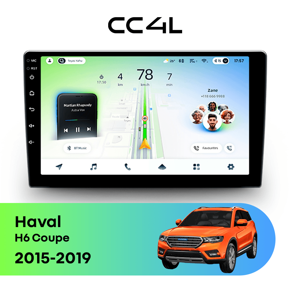 Магнитола TEYES CC4L 6/64 10.2" для Haval H6 Coupe 2015-2019