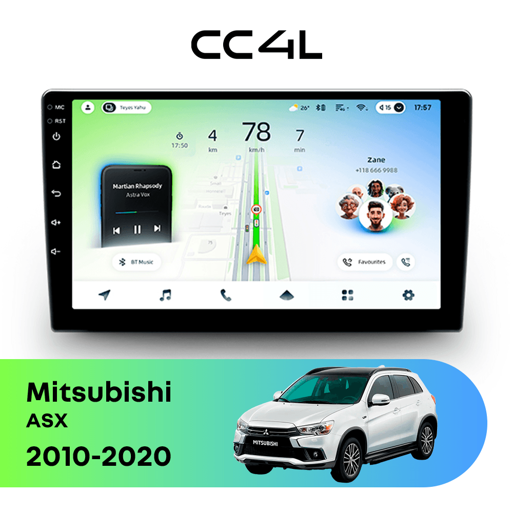 Магнитола TEYES CC4L 6/64 10.2" для Mitsubishi ASX 2019-2023
