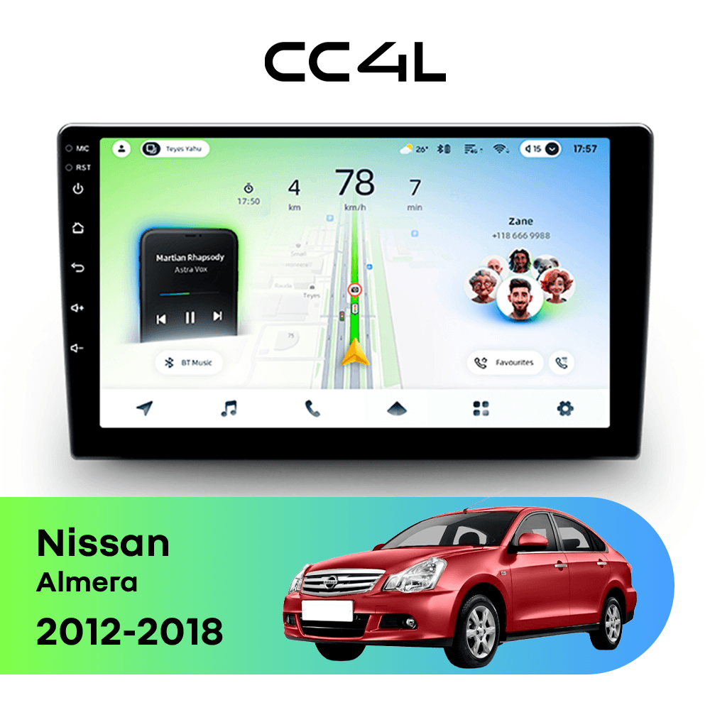 Магнитола TEYES CC4L 6/64 10.2" для Nissan Almera 2012-2018