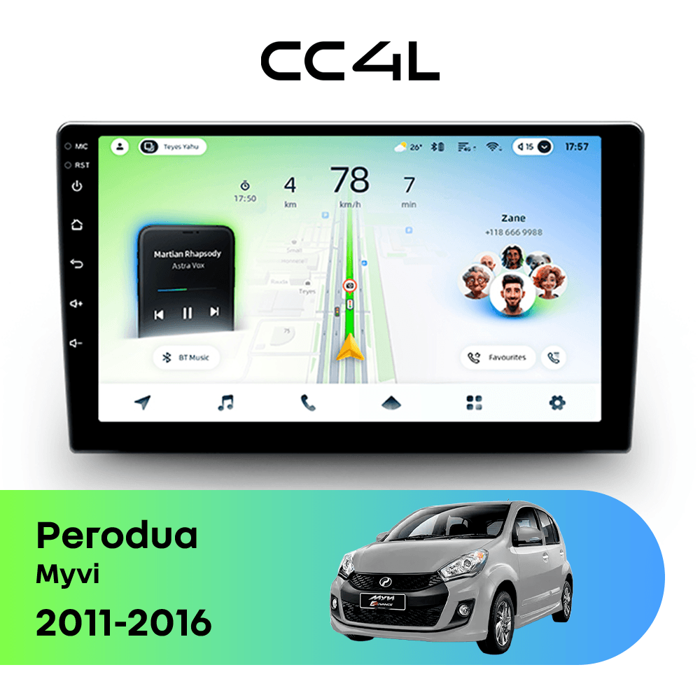 Магнитола TEYES CC4L 6/64 10.2" для Perodua Myvi 2011-2016