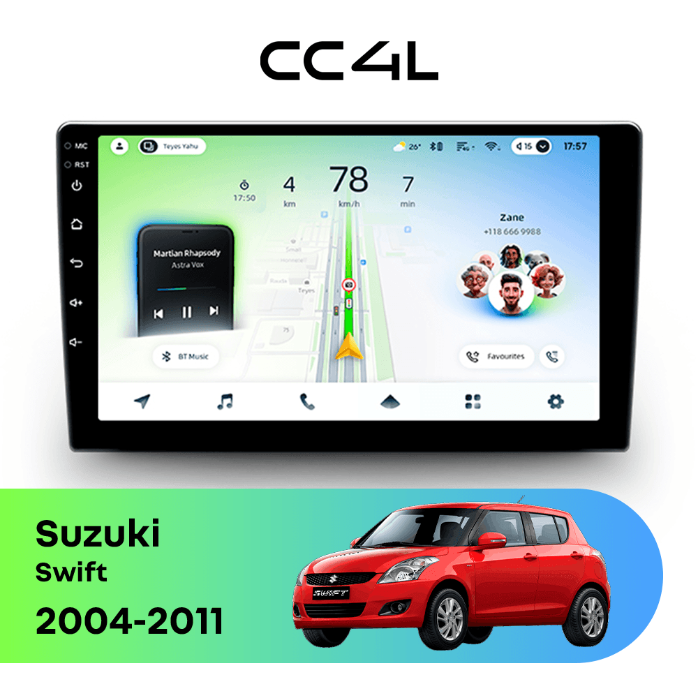 Магнитола TEYES CC4L 6/64 10.2" для Suzuki Swift 2004-2011