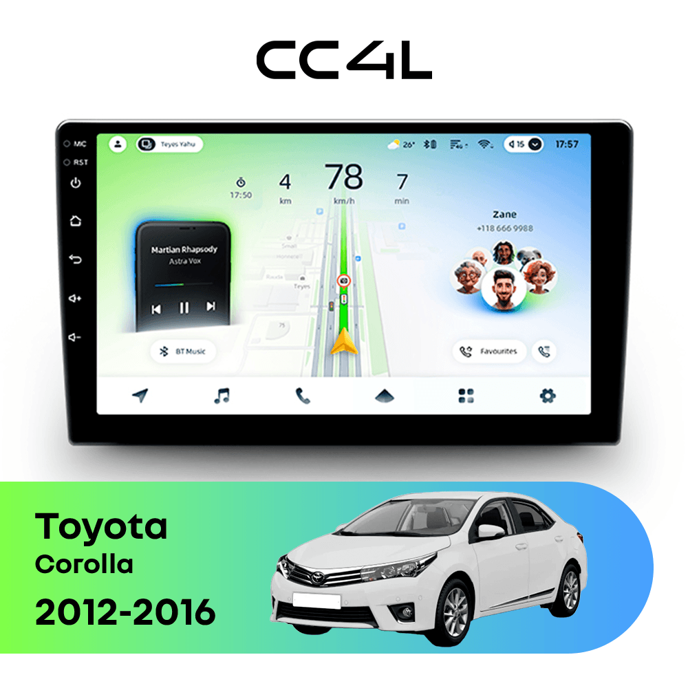 Магнитола TEYES CC4L 6/64 10.2" для Toyota Corolla 2012-2016