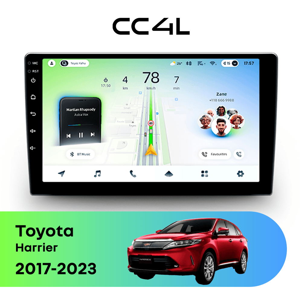 Магнитола TEYES CC4L 6/64 10.2" для Toyota Harrier 2017-2023