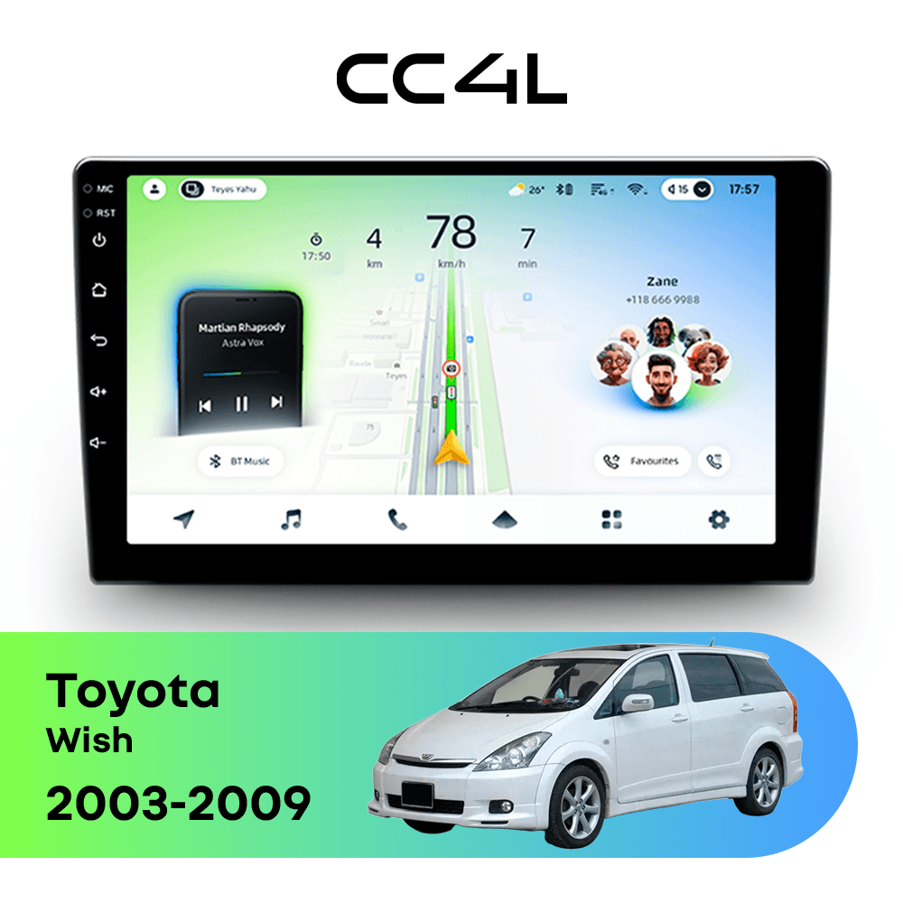 Магнитола TEYES CC4L 6/64 10.2" для Toyota Wish 2003-2009