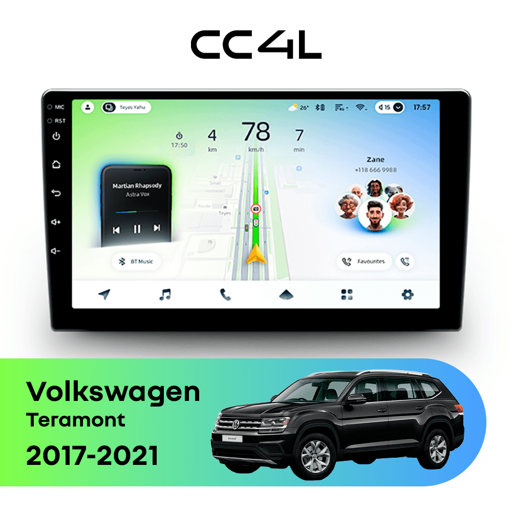 Магнитола TEYES CC4L 6/64 10.2" для Volkswagen Teramont 2017-2021