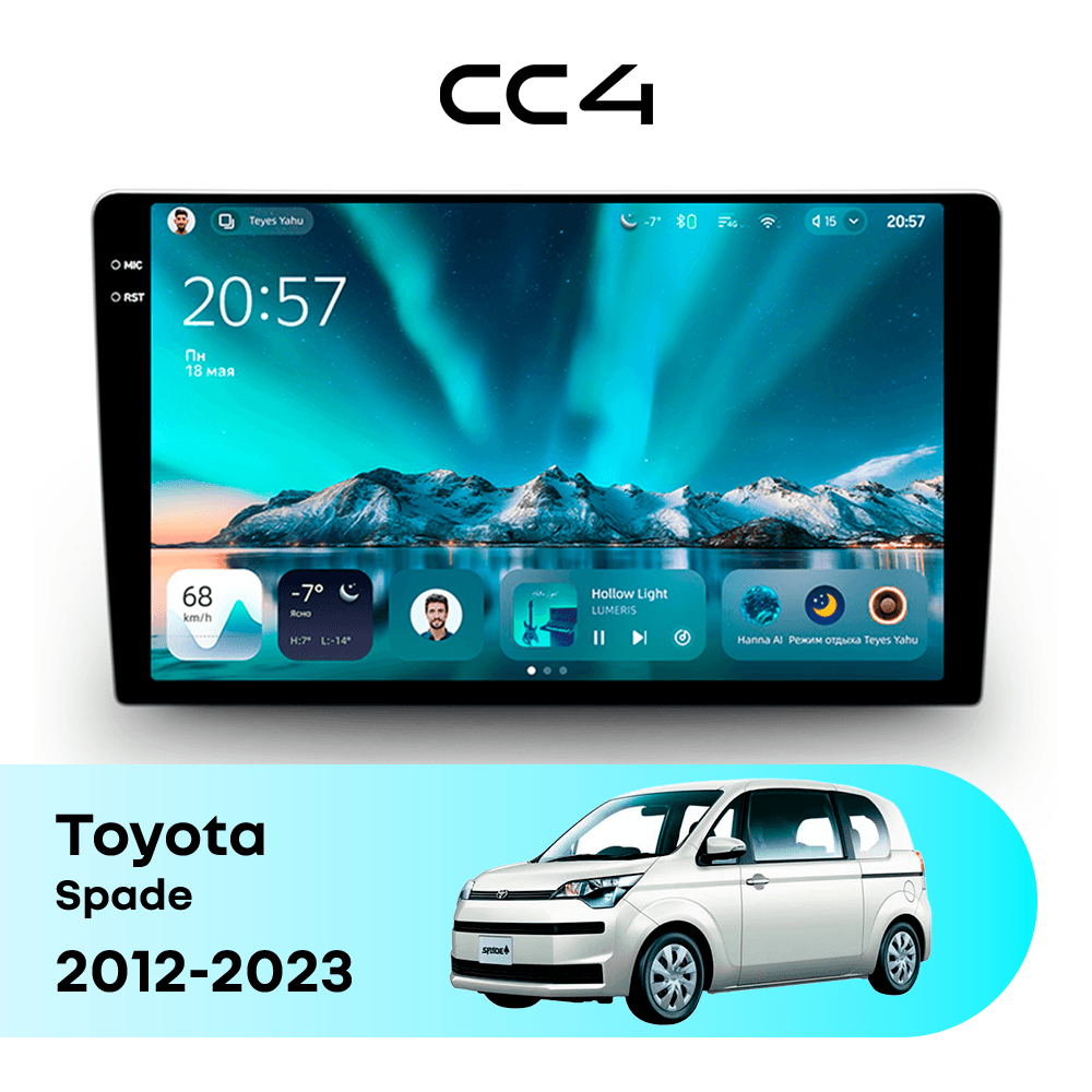 Магнитола TEYES CC4 8/128 9.2" для Toyota Spade 2012-2023