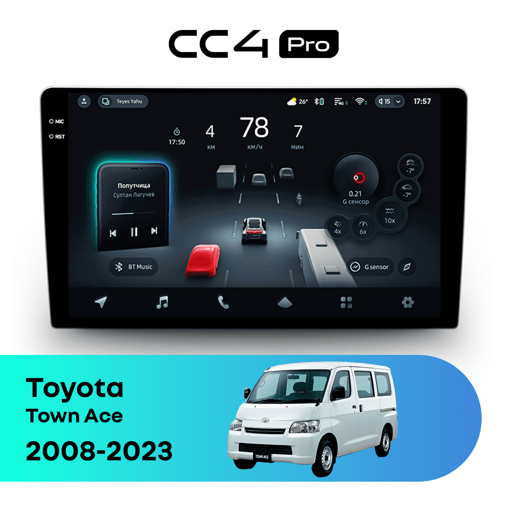 Головное устройство TEYES CC4 Pro 12/256 9.5" для Toyota Town Ace 2008-2023