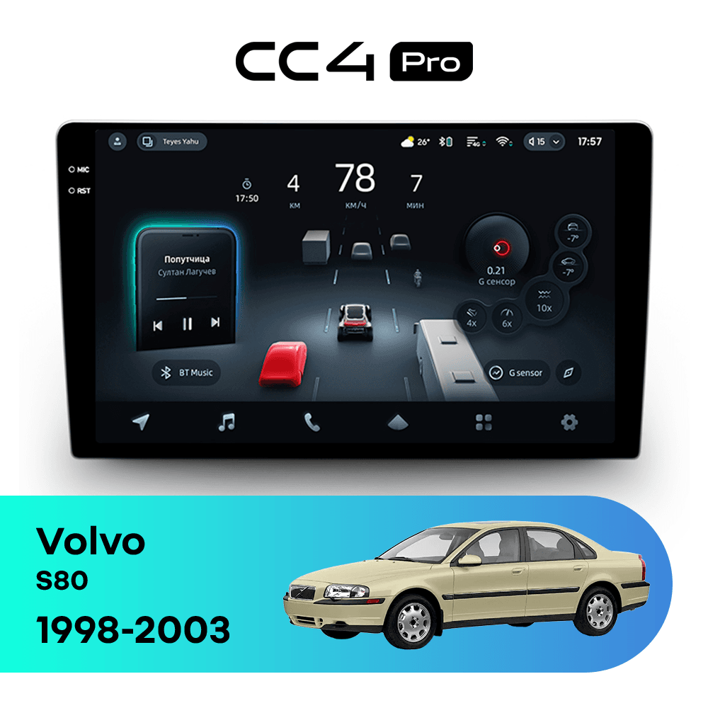 Головное устройство TEYES CC4 Pro 12/256 9.5" для Volvo S80 1998-2003