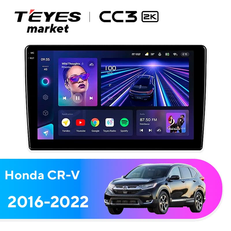 Головное устройство TEYES CC3 2K 4/64 9.5" для Honda CR-V 2006-2012