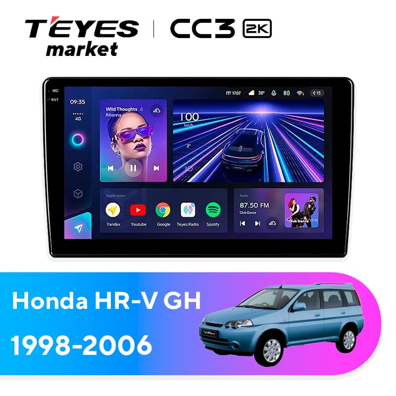 Головное устройство TEYES CC3 2K 4/64 9.5" для Honda HR-V 1998-2006