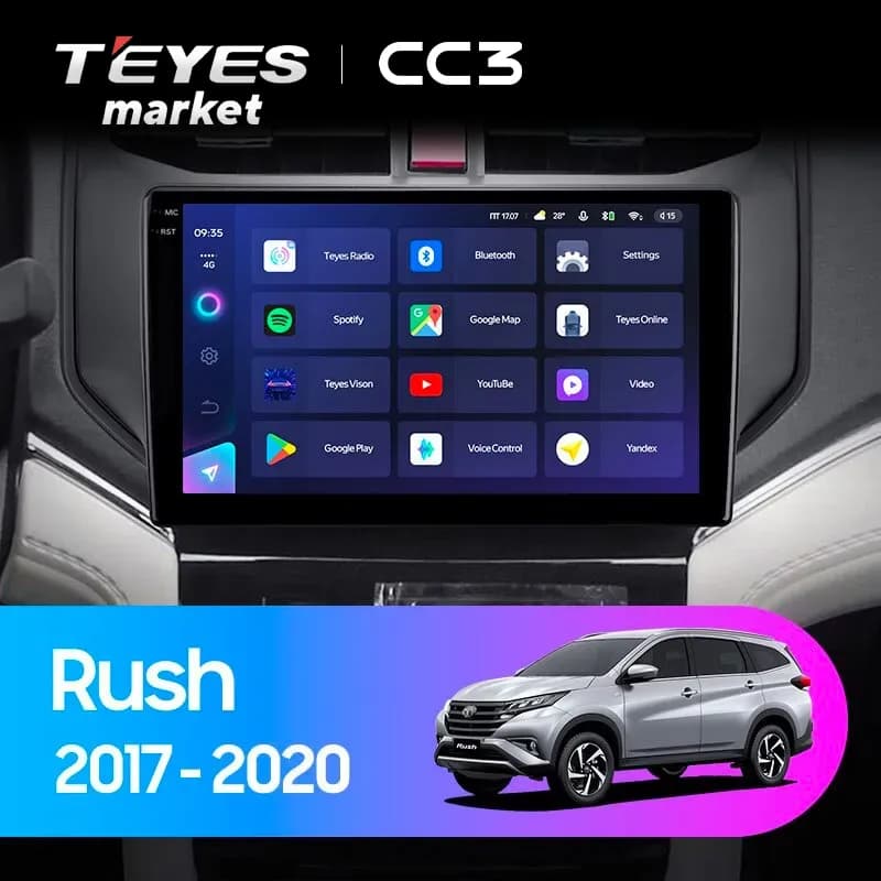 Головное устройство TEYES CC3 4/64 9" для Toyota Rush 2017-2023